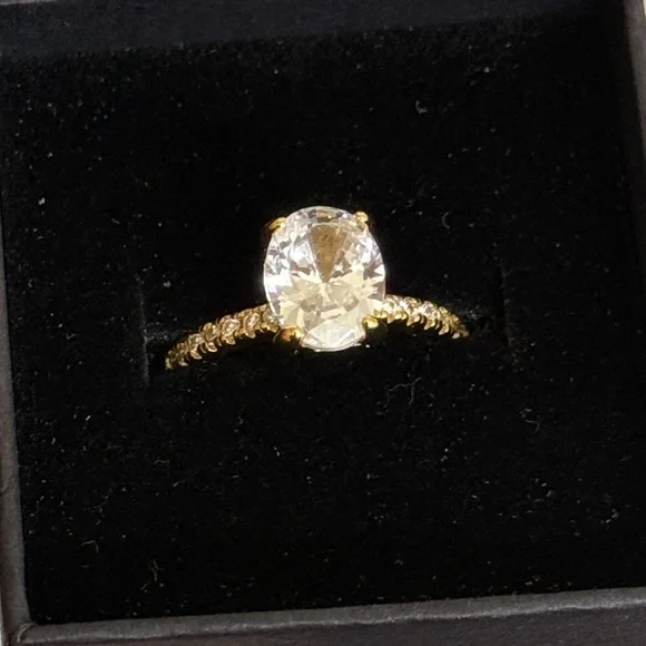 Gold and Silver Women's Gemstone Ring - Picture 2 of 3